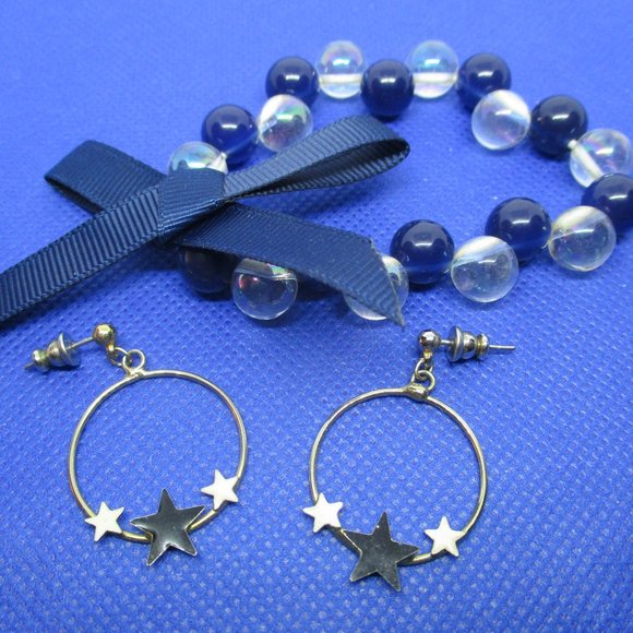 Blue White Bracelet Enamel Earring & Free Earrings - Picture 2 of 8